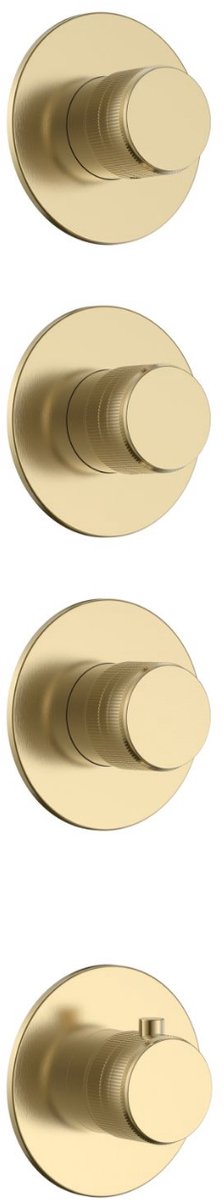 ALONI Stria afbouwdeel douchemengkraan – 3-weg – thermostatisch – geborsteld goud
