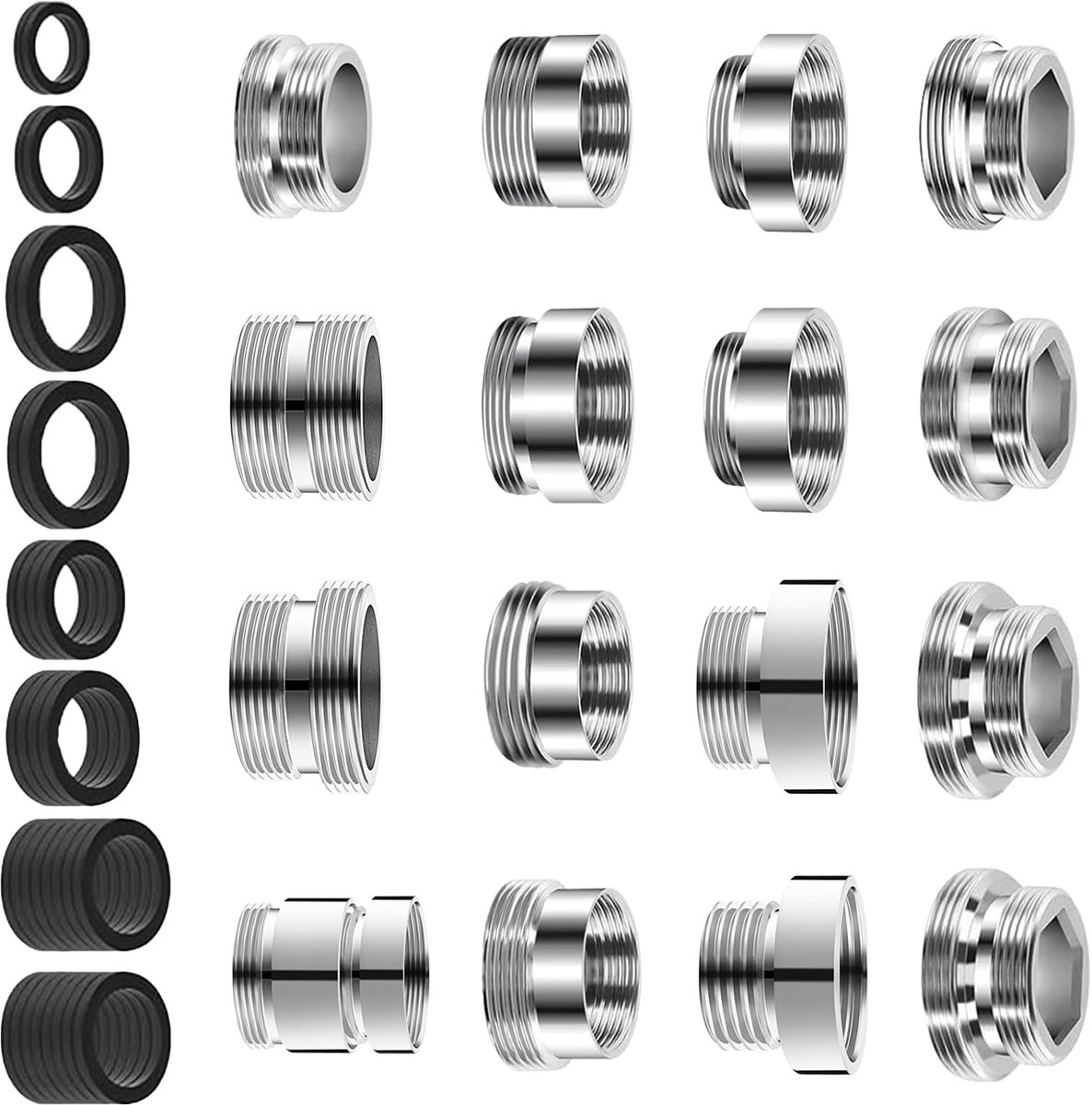 Afdichtingen kraan adapter set universele kraanadapter met schroefdraad dubbele schroefdraad kraanadapter voor kranen keuken tuinslang
