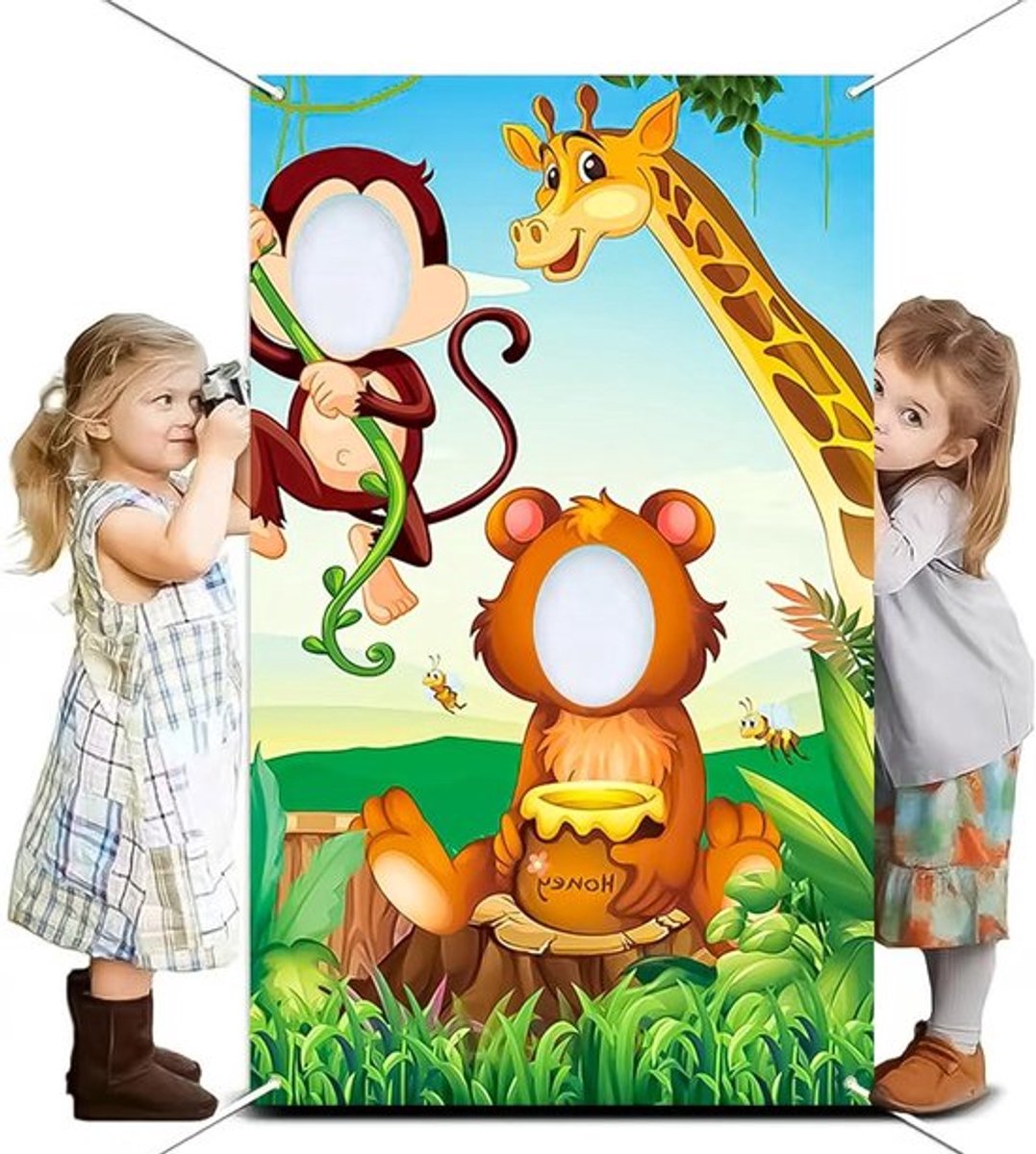 Jungle-fotowand - Perfecte verjaardagsdecoratie voor feestjes met dieren