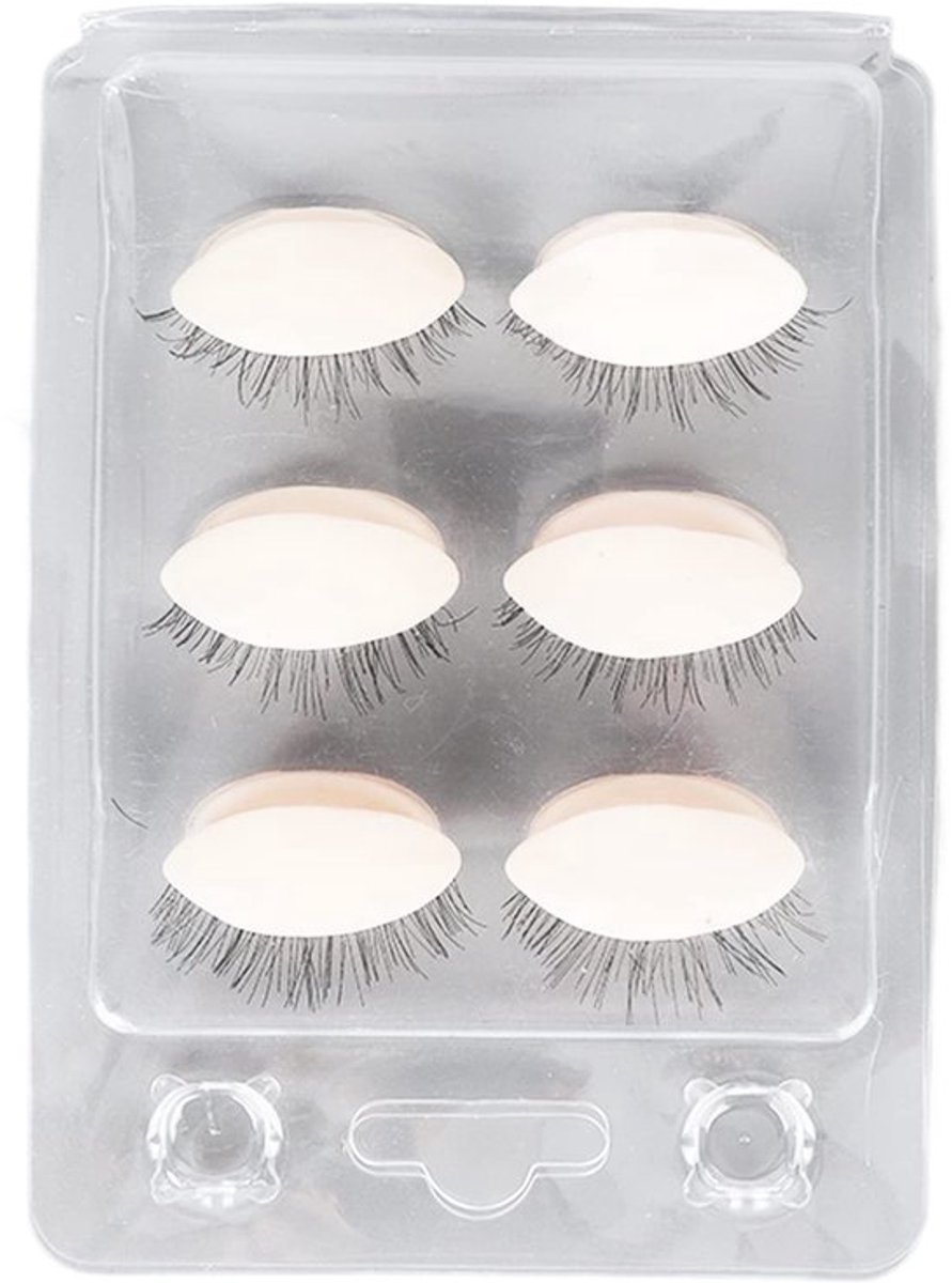 Oogleden met Wimpers - 3 Paar Siliconen Oogleden - Verwijderbare Realistische Oogleden - Mannequin Hoofdoogleden - Oefenen Make-up - Wimpertraining