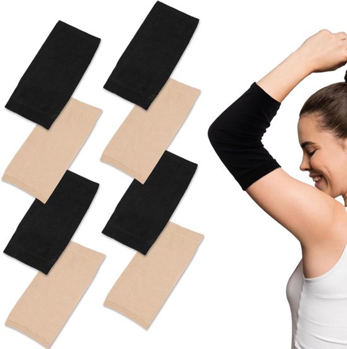 Spandex-hoezen voor mannen en vrouwen - Tattoo-mouw - Zwart - 4 paar - Geschikt voor alle maten