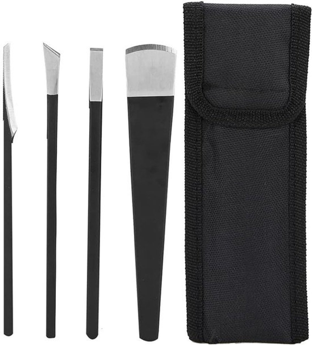 - Pedicuremessenset - Ingegroeide Teennagelmessenset - Voet Eeltverwijderaar - Pedicurevijl - Rasp - Draagbare Voetverzorgingsset - Professionele Voetreparatieset met Scherp Mes voor Nagel - Geschikt voor Pedicure - Opbergtas