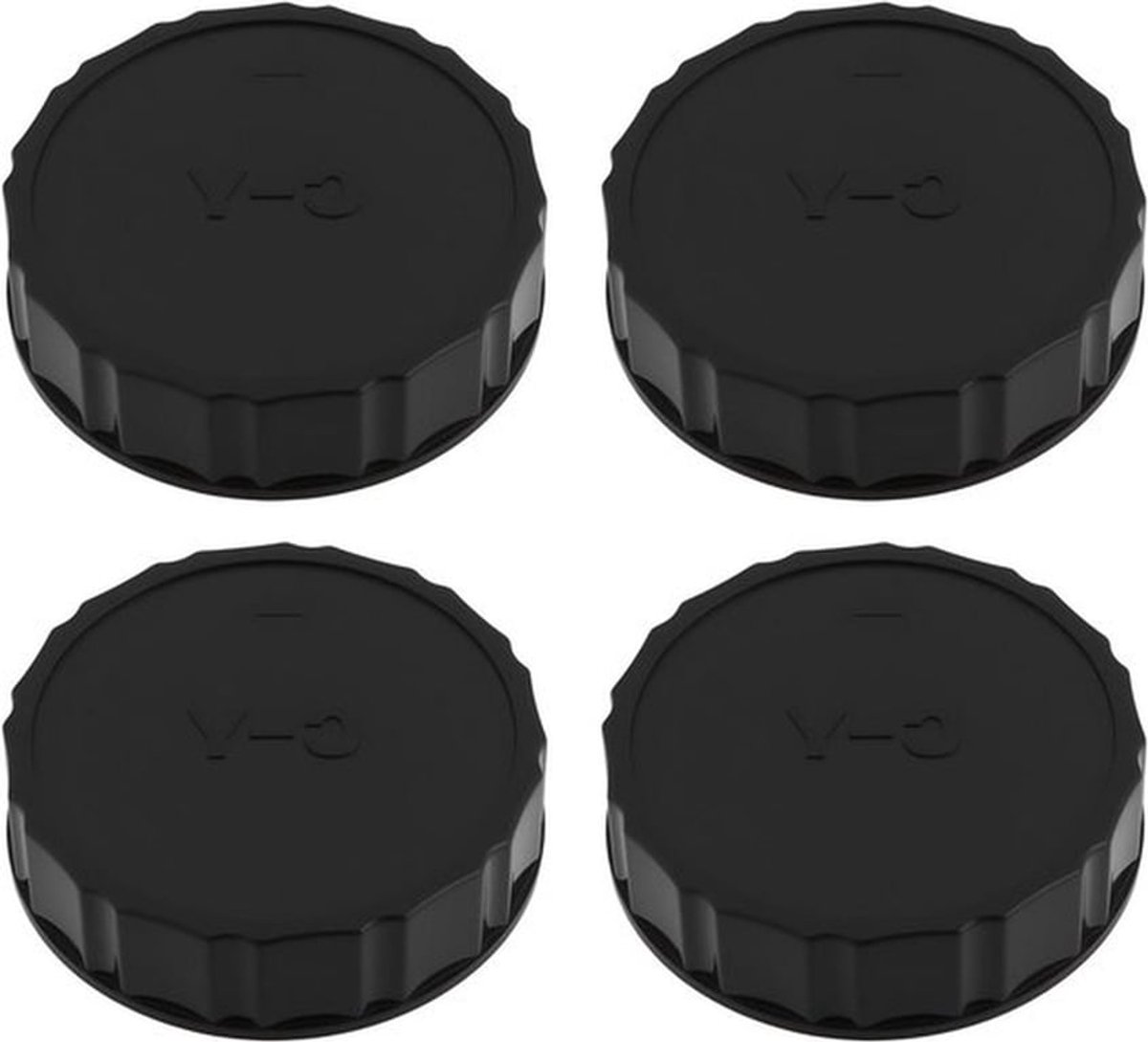- Achterlens caps - bescherming - set van 4 - zwart - camera accessoires - stofdicht - geschikt voor Contax en Yashica lenzen.