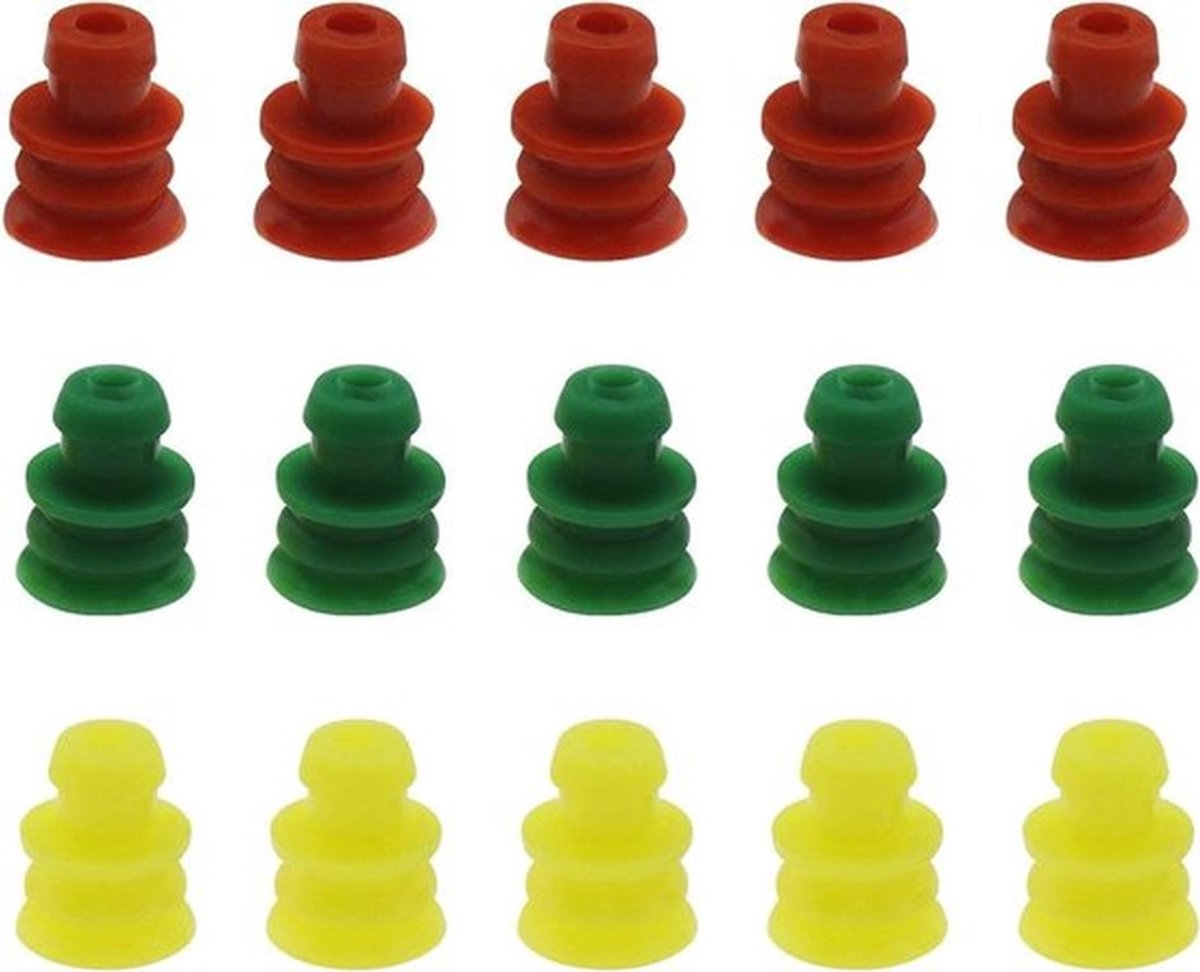 - Kabel Seals - Automotive - Siliconen Stoppers - Draad Afdichting - Batterij Connectoren - 300 STKS - Rood Geel Groen - 100 STKS - Elk - Geschikt voor - Kleur Modellen.