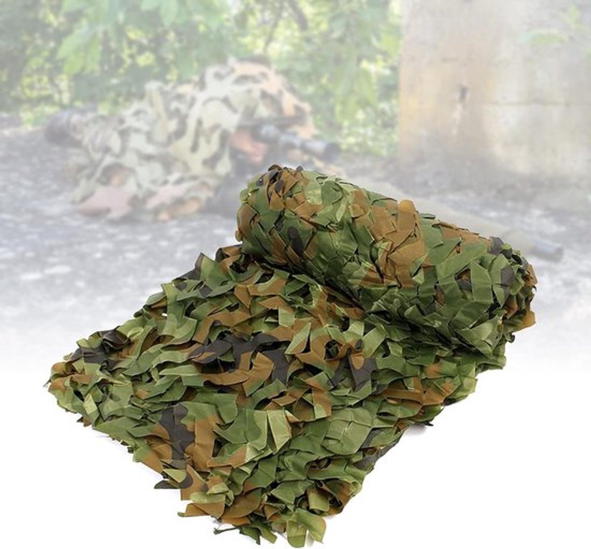 Camouflagenet voor Decoratie en Jacht, 3 x 5 m, Bos Camouflage Net op Maat Te Snijden