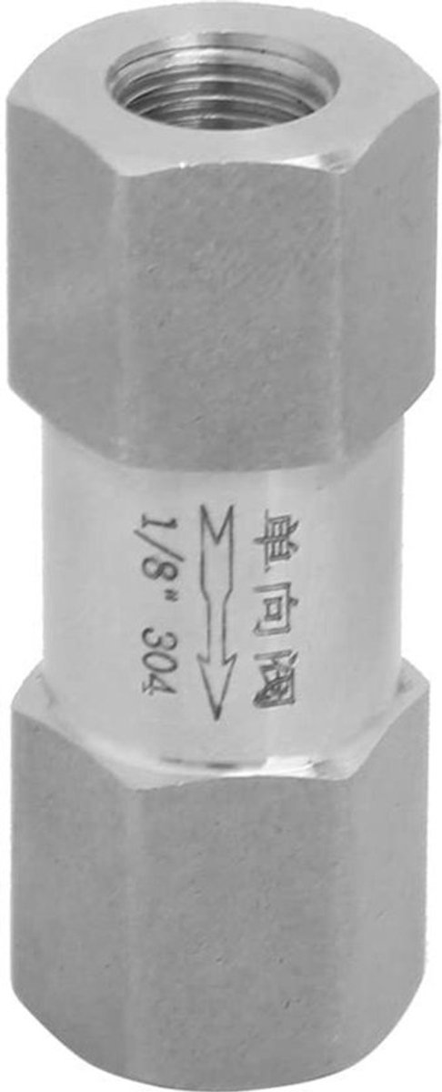 Terugslagklep 304 Roestvrij Staal - Schroefdraad 1/8 inch/1/4 inch/3/8 inch/1/2 inch - Schokbestendig - Hoge Druk/Temperatuur - Antislip Aansluiting - Klanttevredenheid Gegarandeerd - Ventiel