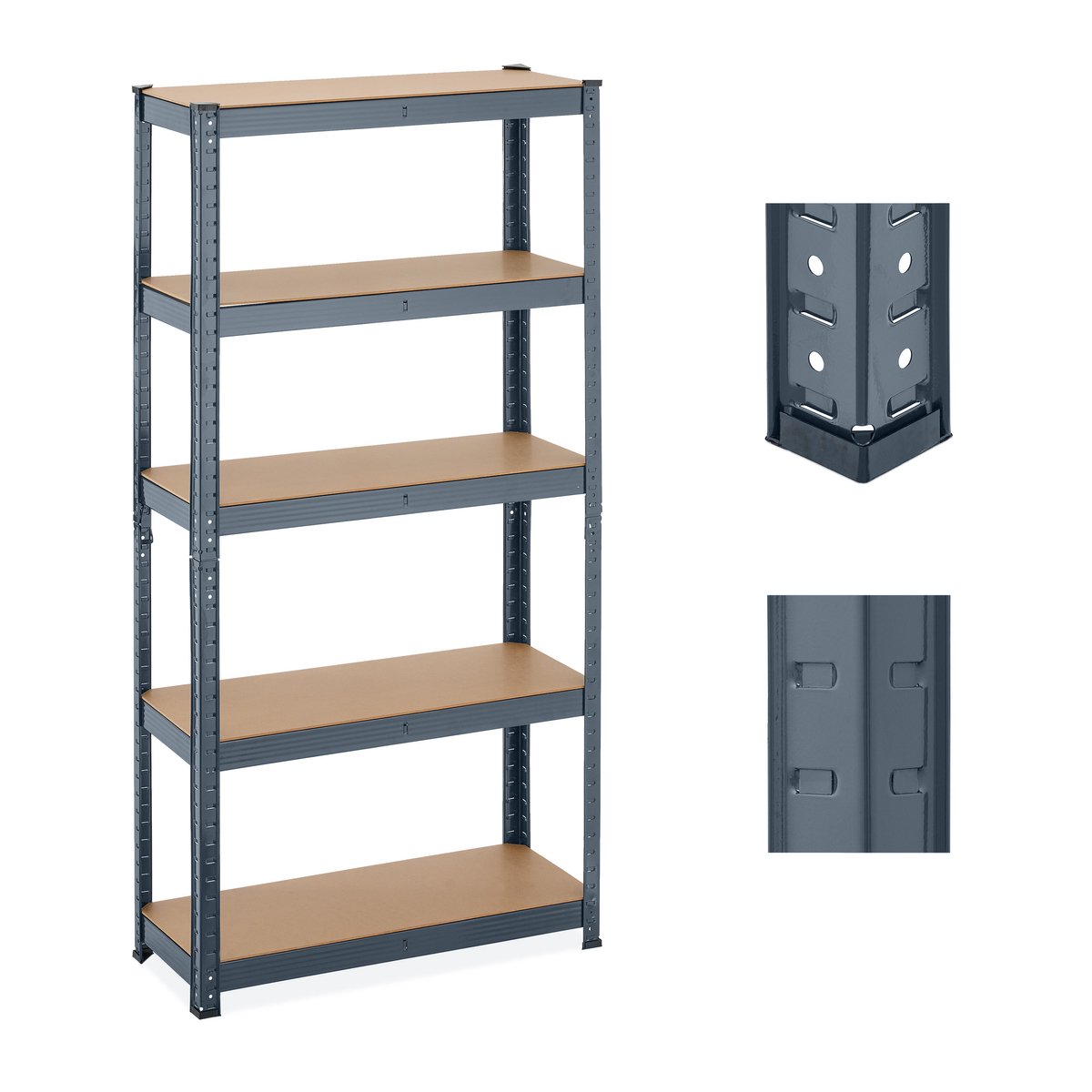 zware stelling - antraciet - 75x150x30 cm - 2 stuks