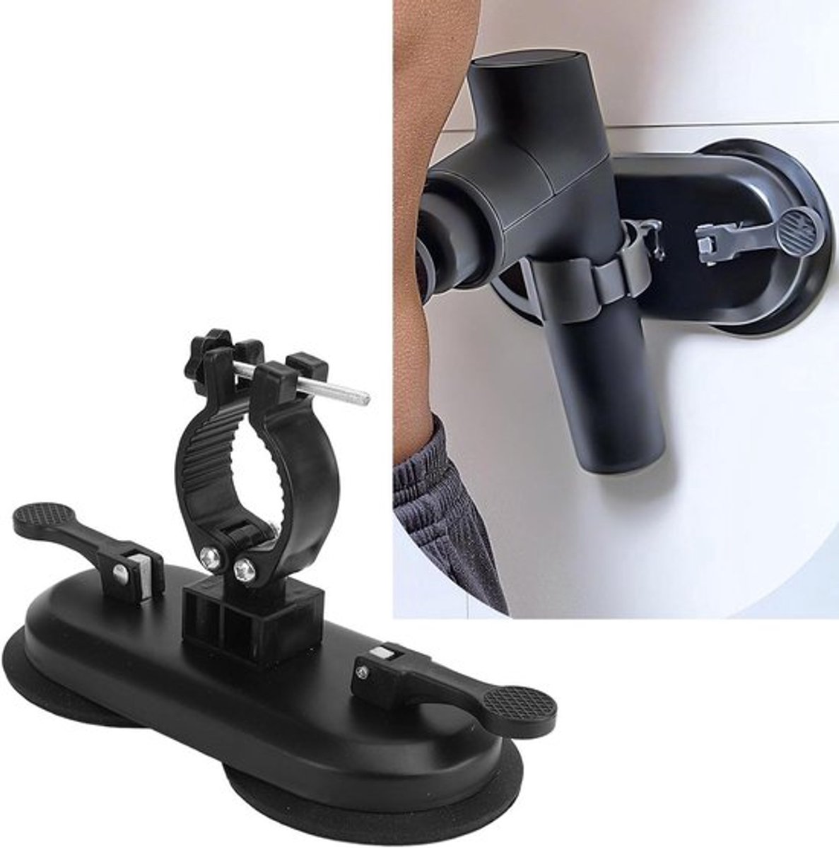 Massagepistoolhouder met zuignap voor rugmassage - Muurbevestiging - Spiermassage accessoire