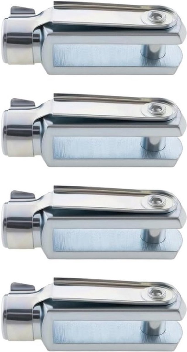 Luchtcilinder Clevis Gaffel - Veerspeld Rechtsdraad - Binnendraad Y-connector - Geschikt voor Luchtcilinder - 4 Stuks - 43mm Lengte.