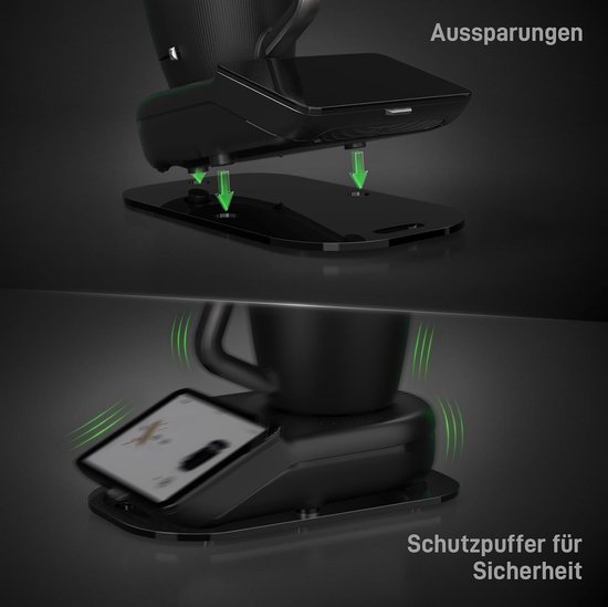 Keukenmachine Plank - Apparaat Glijder - Gemakkelijk Verplaatsen - Soepele Teflon Glijders - Op Maat Gemaakt - Zwart Hoogglans — afbeelding 4