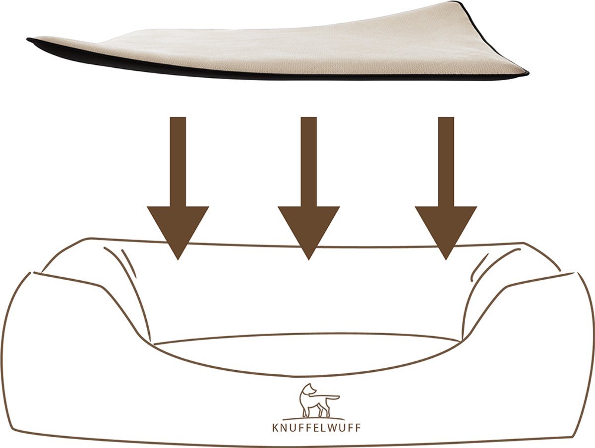 Knuffelwuff knuffelzachte inlegmat teddystof voor hondenbed Vorm: Classic maat XXL wit