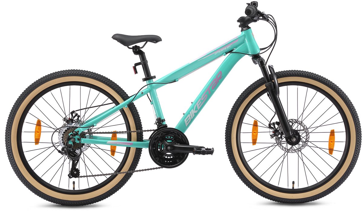 Bikestar MTB staal 21speed 24inch mintgroen