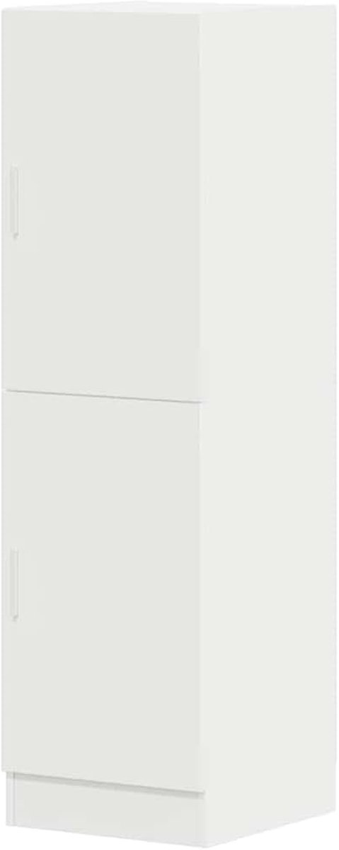Keukenkast - Opbergkast Hout - Keuken Organiseren - Verstelbare Deuren - 38x415x1315 cm - Wit