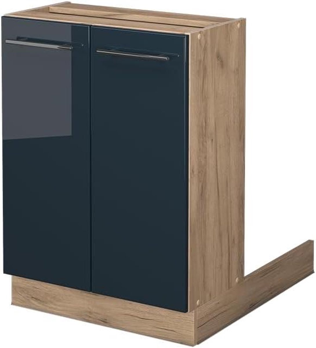 Keuken Eilandkast - Onderkast Keuken - Keuken Organiseren - Soft-close Scharnieren - 60 cm Breed - Donkerblauw Hoogglans