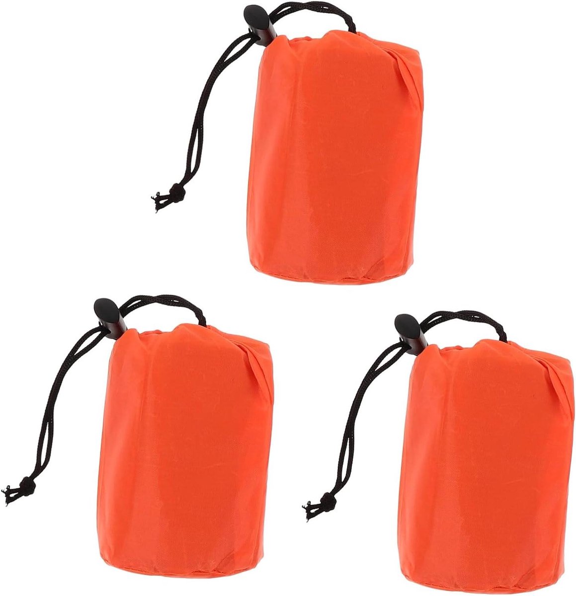 Nood Slaapzak Set - Thermische Nooddeken - Kamperen Hiken - Waterdicht Verstelbaar - 213x90cm - Oranje