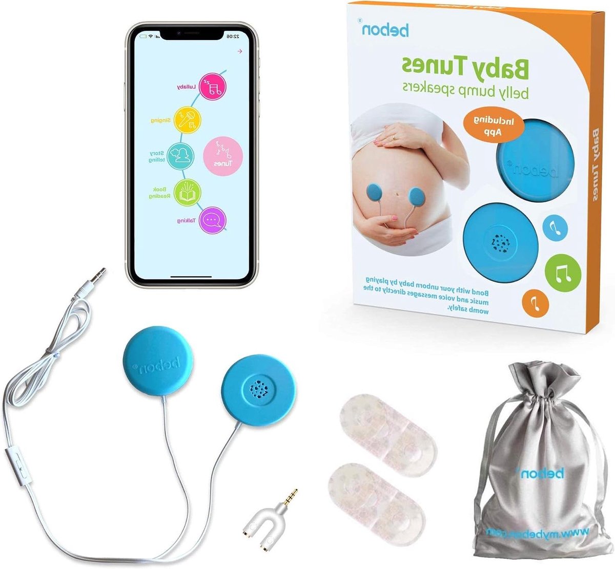 Baby Geluidsbox - Luisterapparaat Baarmoeder - Verbinden met baby - Stereo audiosplitter - Niet van toepassing - Blauw