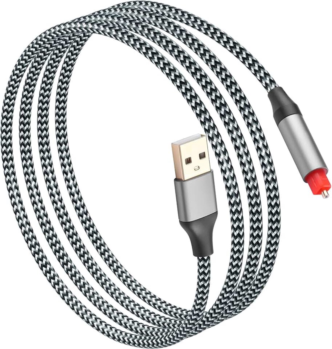USB A naar optische audiokabel van 1,5m (5FT), unidirectionele digitale converter type A naar SPDIF, unidirectionele audiosignaalconverter van USB naar SPDIF ALLEEN