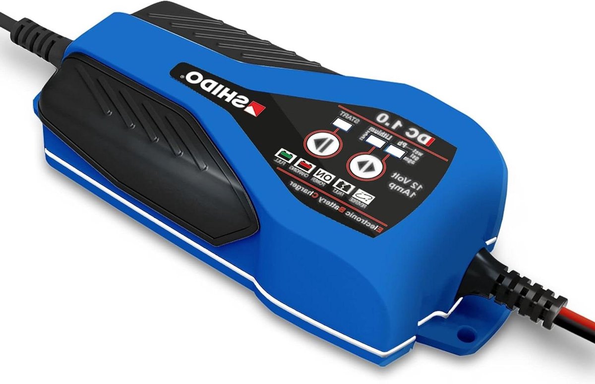 Acculader - Druppellader Batterijlader - Motor Accu Onderhoud - Automatische Spanningsregeling - 12 Volt - Zwart