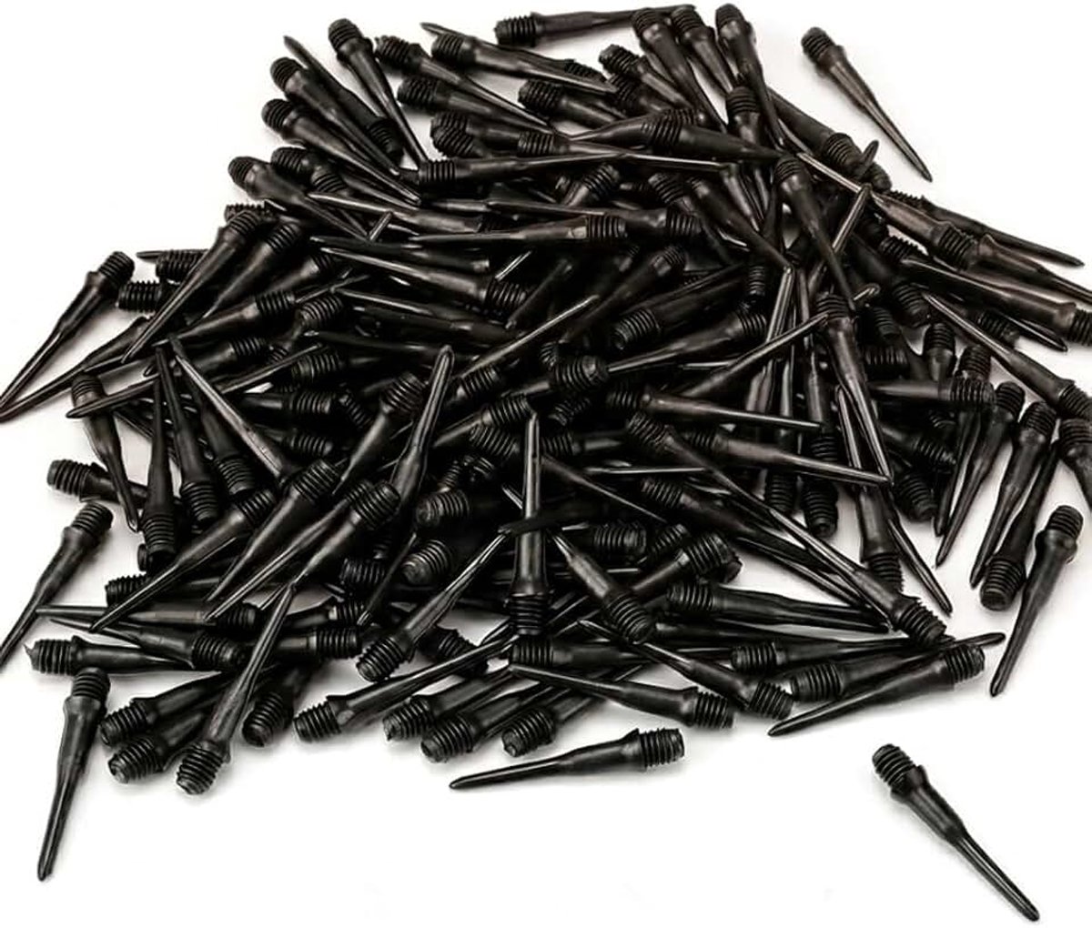 200 stuks dartpunten, kunststof dartpunten, zachte dartpunten, reservepunten voor dartpijlen, kunststof punt, dartpijlen voor elektronisch dartbord, dartaccessoires, pijlpunten, zwart