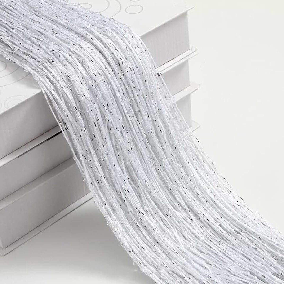 Vliegengordijn, terrasdeur, decoratief gordijn, ruimteverdeler, deurgordijn, raamgordijn, draadgordijn, draadgordijn, touwgordijn voor deuren, woonkamer, decoratie, 2 stuks, 100 x