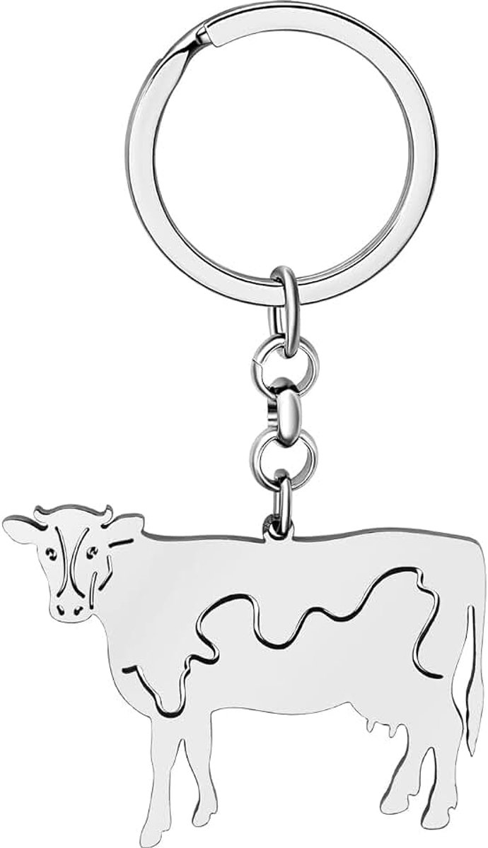 Melkkoe Sleutelhanger Rvs Boerderij Dieren Sleutelhanger Geschenken Voor Vrouwen Meisjes Portemonnee Auto Sleutel Charms Decor