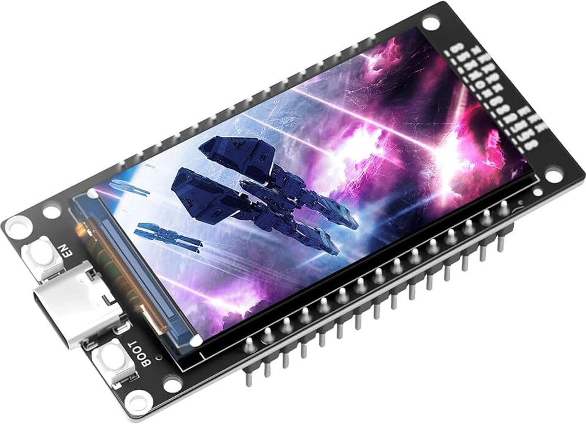 Ontwikkelboard Binghe ESP32, 4 MB, ontwikkelboard met 1,96 inch (4,96 cm), TFT-LCD-display, 170 x 320, 2,4 GHz, WiFi, Bluetooth, Type-C-interface, CH340 chip, compatibel met Arduino