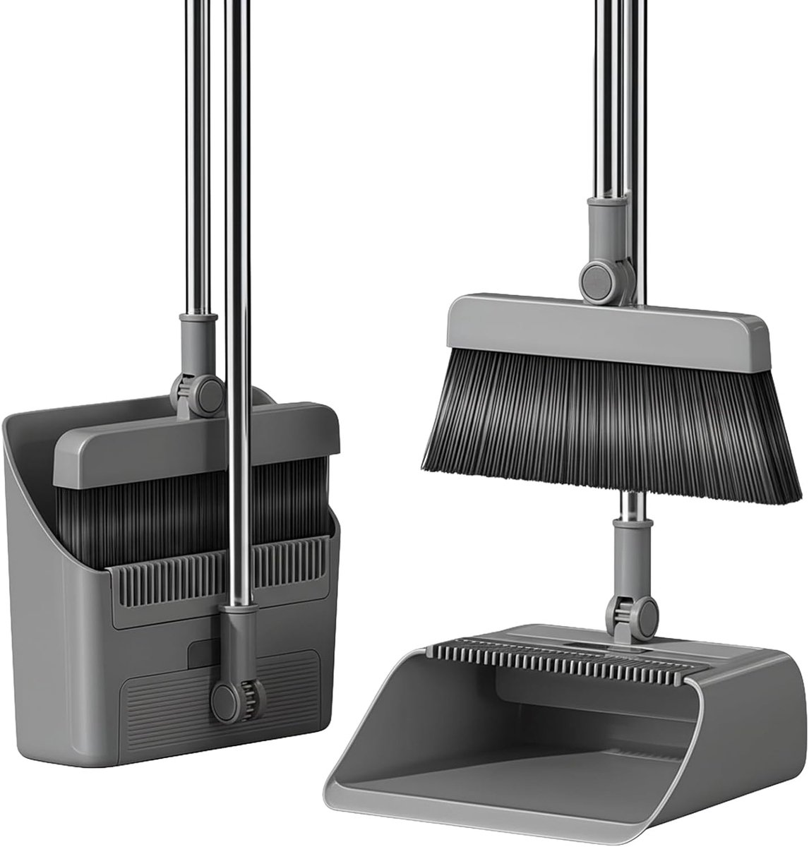 Bezem Met Stoffer Comboset - 3-In-1 Bezem- Borstel- En Stofferset - Veegcombinatie Voor Binnen Voor Huis En Keuken