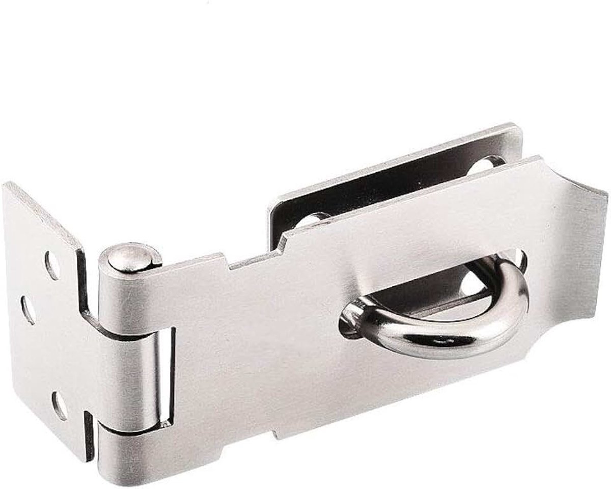 Stalen hangslothangslot, robuuste grendel en nietje met schroeven, deurgesp poortslot schuur grendel hangslot hangslot nietje voor deur raam kast huisdier kooi krat montage