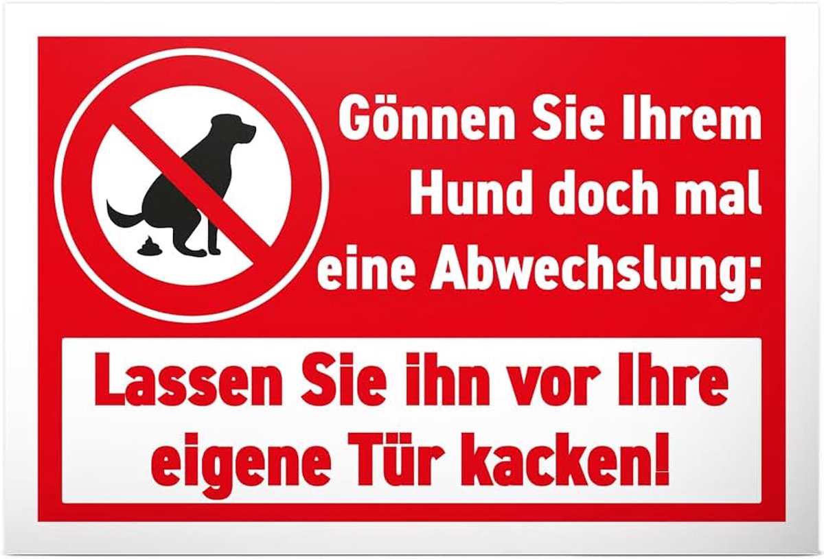 Gun je hond afwisseling - geen hondenlo/hondentoilet - 30 x 20 cm schild honden poepen verboden - verbodsbord verbod hondentoilet hondenpoep hondenhoop hondenzak