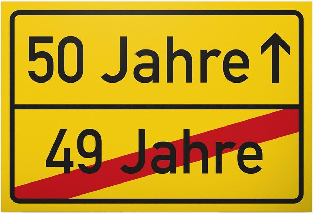 50 jaar (49 jaar voorbij) - bord cadeau 50e verjaardag cadeau-idee verjaardagscadeau vijftigste verjaardag decoratie party accessoires verjaardagskaart