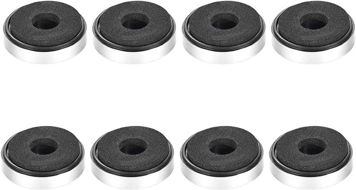 Sourcing map 8 stuks D30xH8mm kunststof voeten antivibratie sokkel pad luidsprekerstandaard gitaar versterker hifi zilver toon
