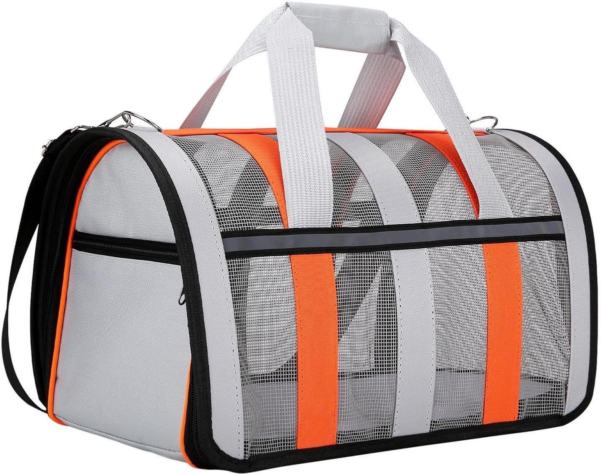 Opvouwbare Huisdierdrager - Draagtas Kat Hond - Veilig Vervoer - Meerdere Mesh Panelen - 52.4 x 35.4 x 4 cm