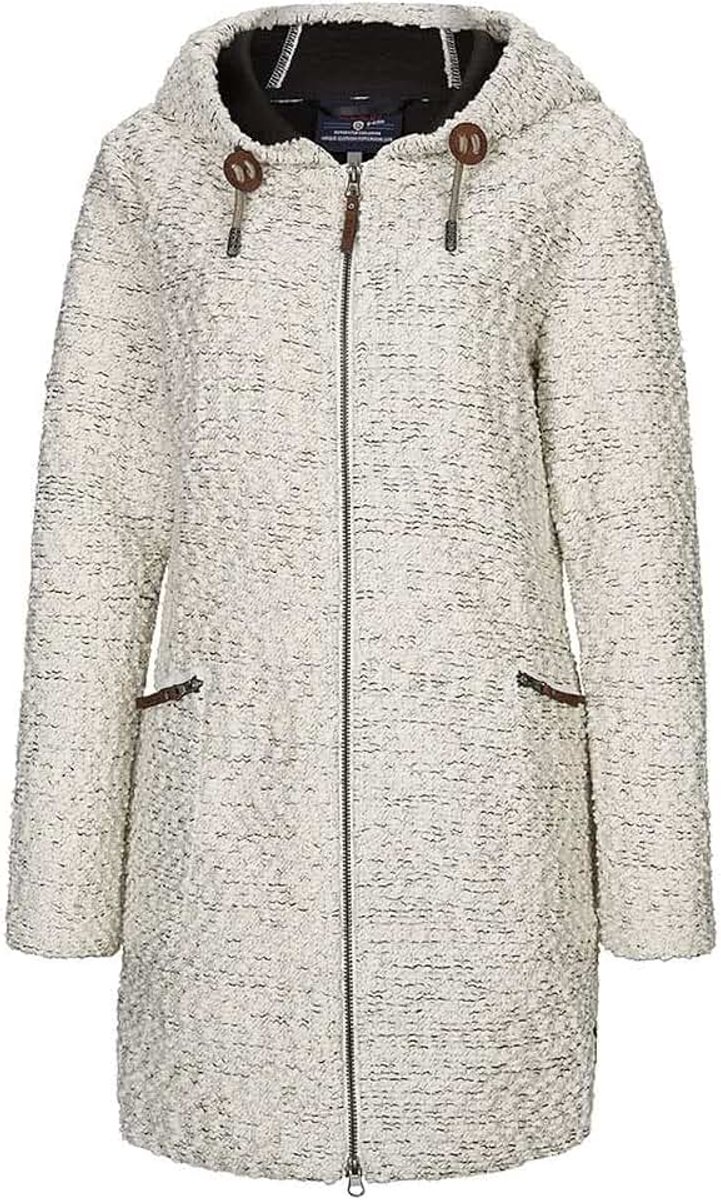DX Roshana dames Gebreide parka/gebreide mantel/parka in gebreide look met capuchon