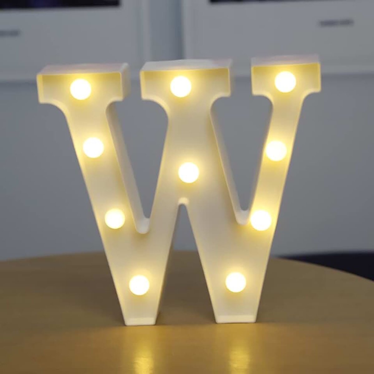 Letterverlichting LED-symboolvorm, alfabet plastic marquee tafellampen, verlichte woorden, verjaardag bruiloft feest alledaagse thuis wanddecoratie-W