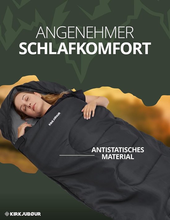 Kampeer Slaapzak - Outdoor Dekbed - Kamperen en Reizen - Met Capuchon - 220 x 75 cm - Groen — afbeelding 3