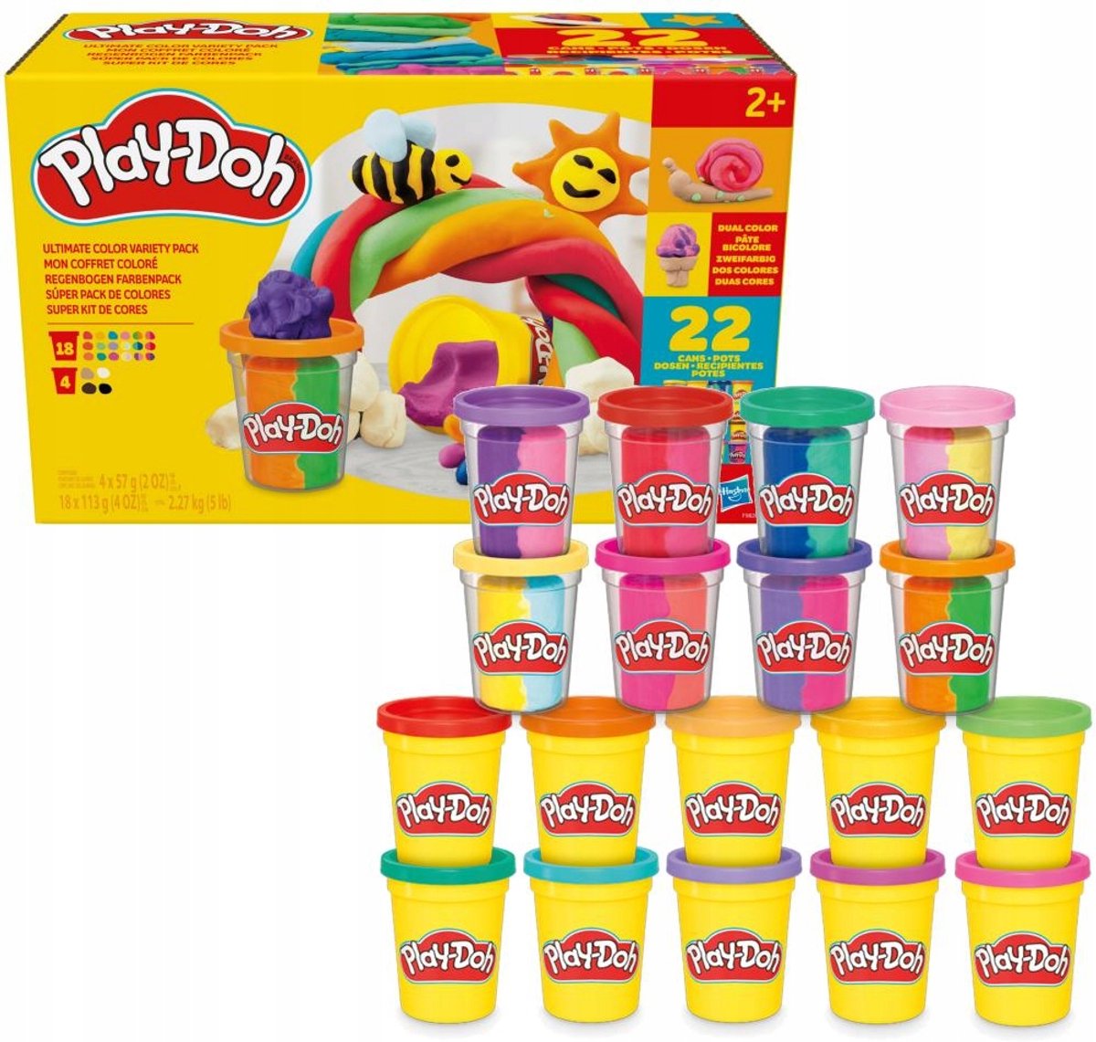 Play-Doh Klei Kleurenmix 22-Pack Navulbuizen F9820
