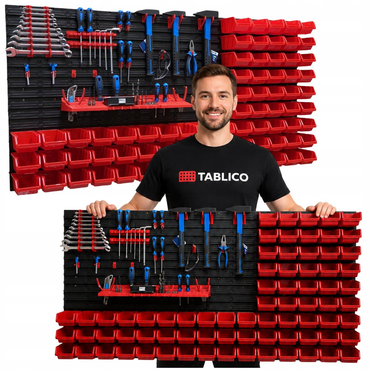 TABLICO Wandgereedschapbord met bakken 154,7x78 cm