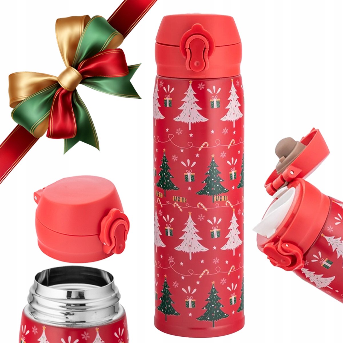 Altom Design Thermos Mok Choinki 450ml - Rood, RVS