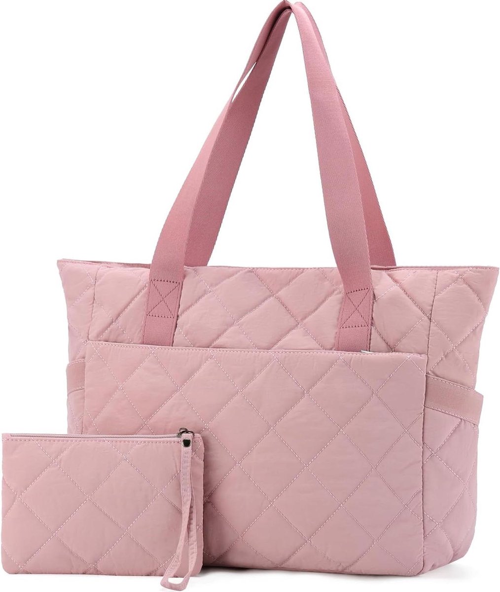 Grote Handtas - Schoudertas Dames - Dagelijks Gebruik - Lichtgewicht Ontwerp - 38 x 14.5 x 32 cm - Roze
