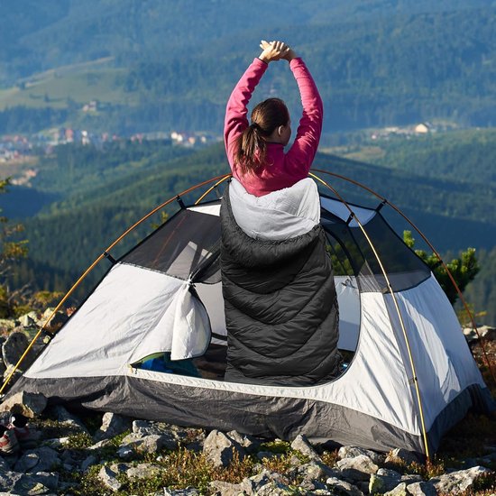 Slaapzak, outdoor, camping, voor volwassenen en kinderen, slaapzakken, zomer, winter, 3-4 seizoenen, dekenslaapzak, ultralicht, kleine pakmaat, reisslaapzak, waterdicht van Merkloos — afbeelding 3