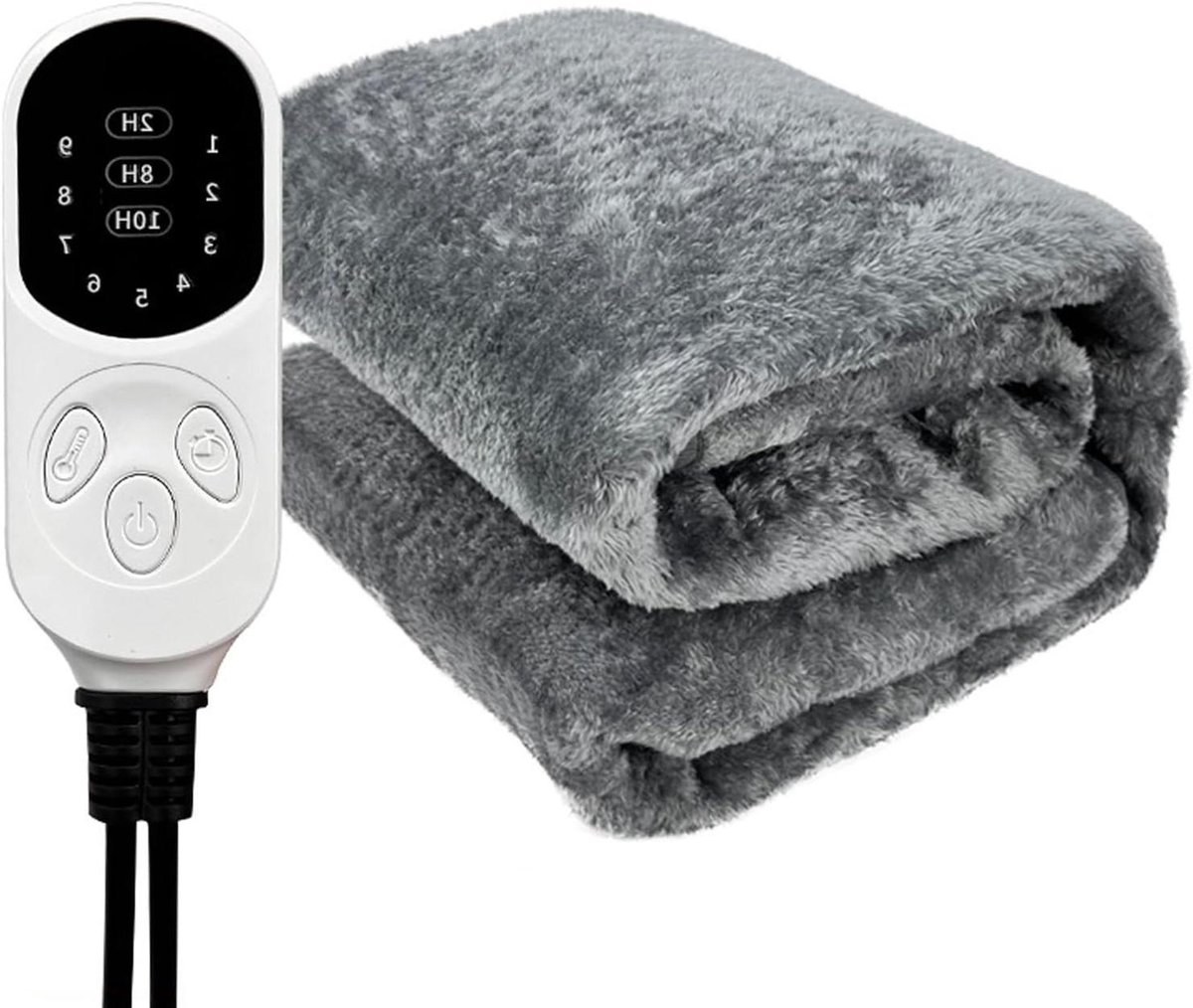 Verwarmde Deken - Auto Deken - Reizen Warm Blijven - Snelle Verwarming - 100x75 cm - Grijs