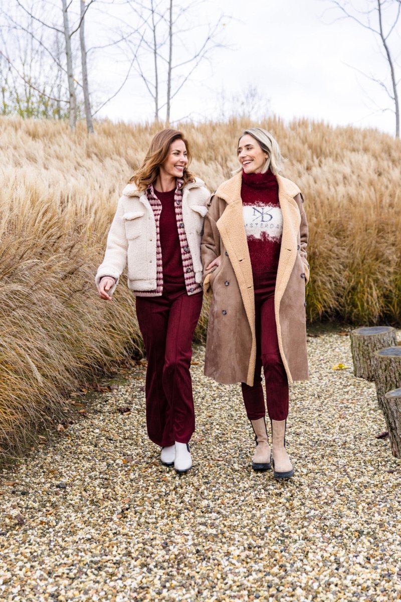 NED Broek Seasonable Pilar 2b Rmj Suedine 26w U127 16 Cabernet Red Dames Maat - S