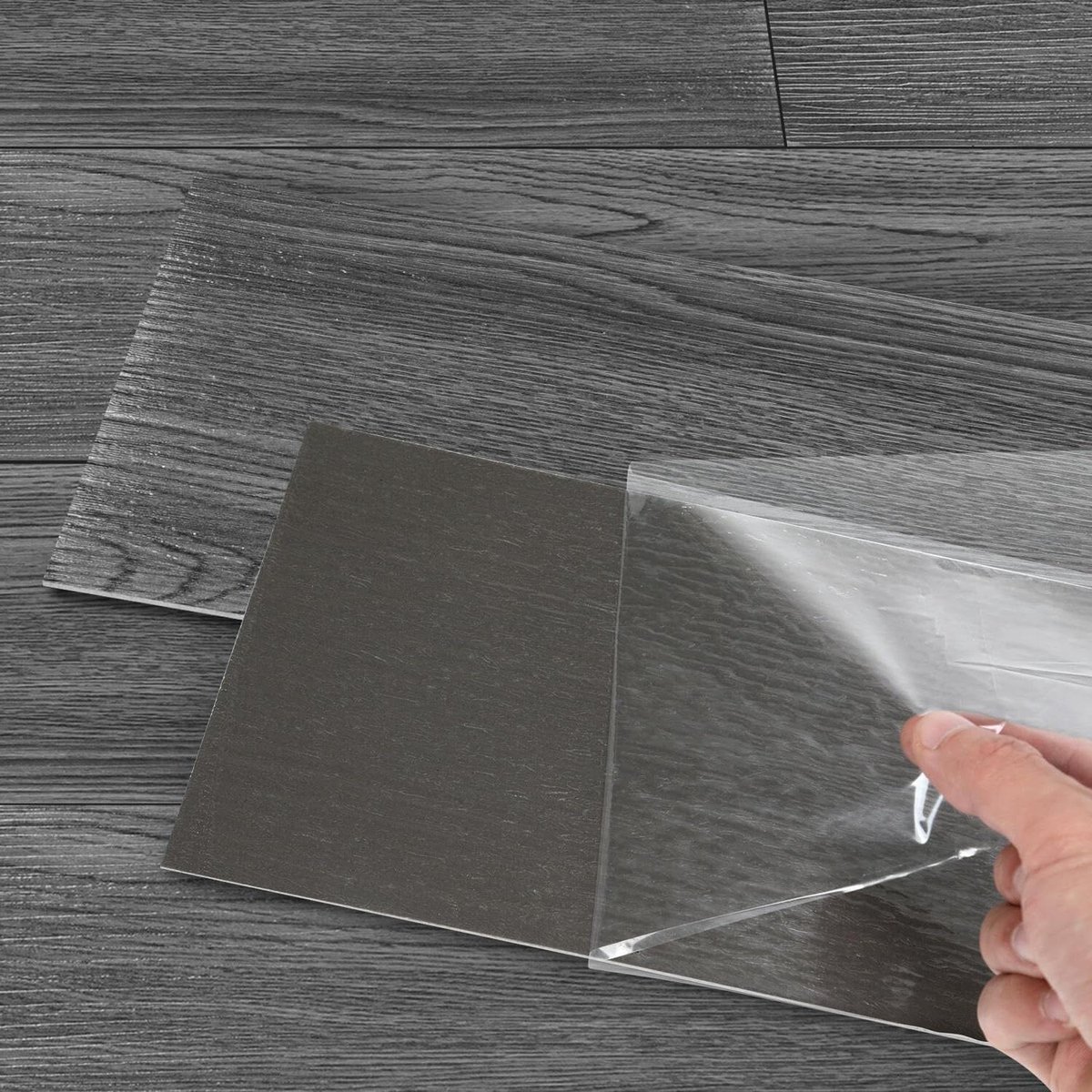Zelfklevende vloer - Vinyl tegels - Vloer vernieuwen - Waterdicht en slijtvast - 10 m² - Donkergrijs