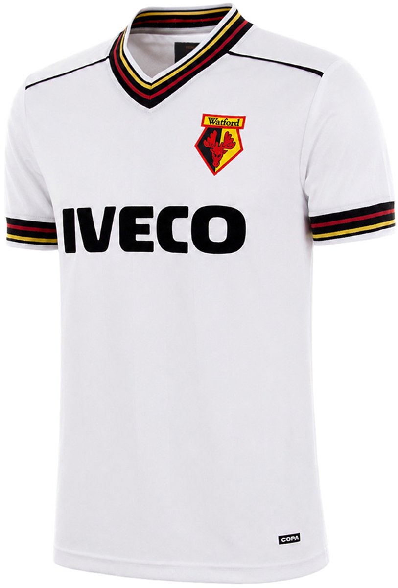 COPA Football - Watford FC 1983 - 85 Uit - Retro Voetbalshirt - Heren - S - Wit