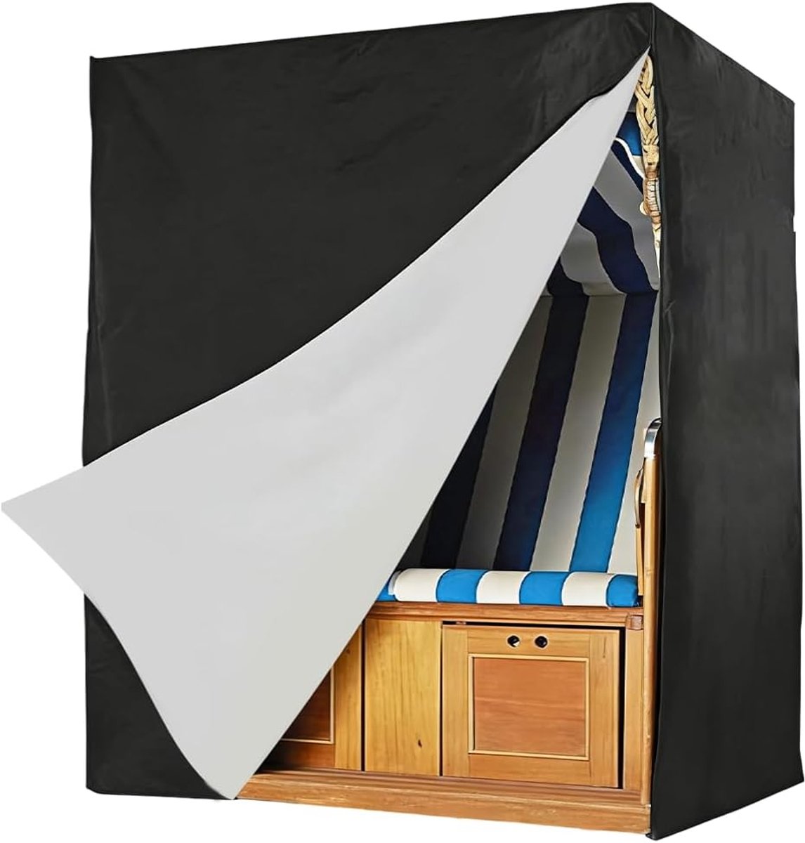 Strandstoelhoes, 135 x 105 x 175/140 cm, waterdichte strandstoelhoes, Oxford 210D voor winddichte en uv-bestendige stoelhoes