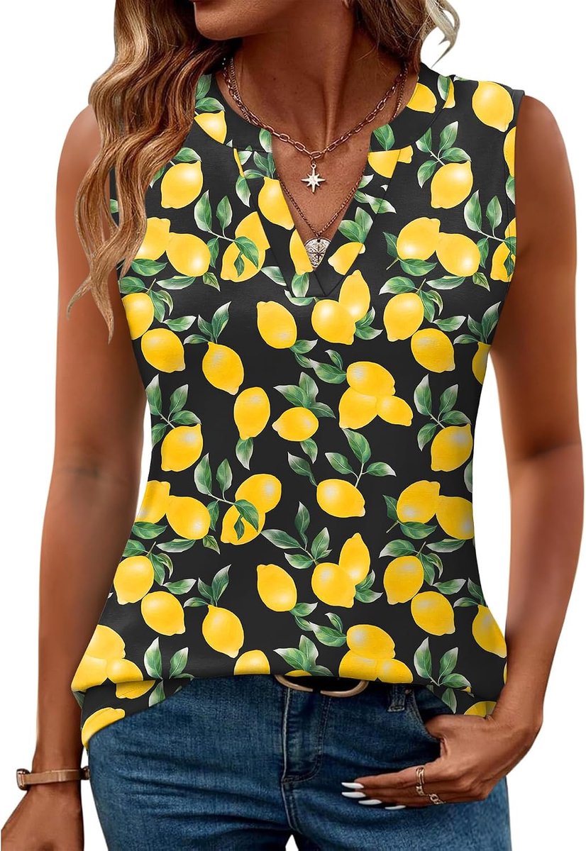 Vest Tops Vrouwen Casual Zomer V-hals Tank Tops Losse Fit Mouwloze Blouse Shirt UK