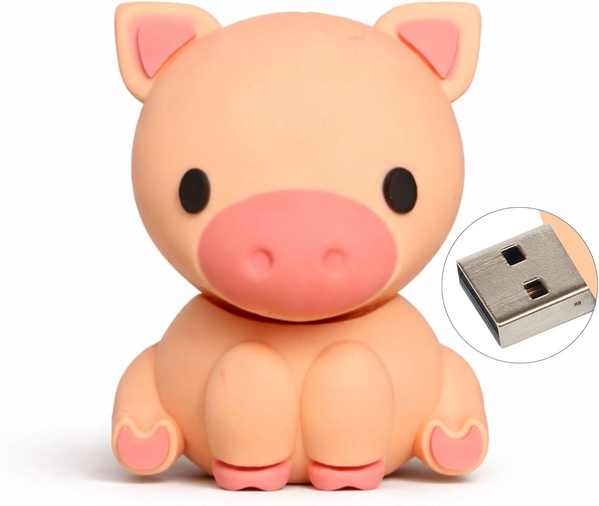 USB-stick 128 GB – Big – origineel verjaardagsidee voor tieners, meisjes of jongens – grappige gadgets voor mannen vrouwen – biggen Kawaii Stuff