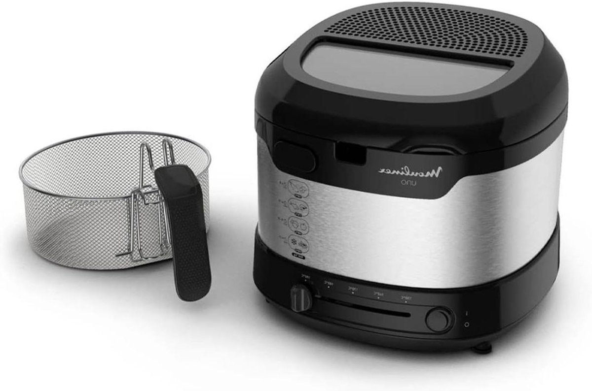 Compacte Frituurpan - Keukenapparaat - Lekkere Snacks Maken - Oververhitting Bescherming - 1.8 Liter - Zwart RVS