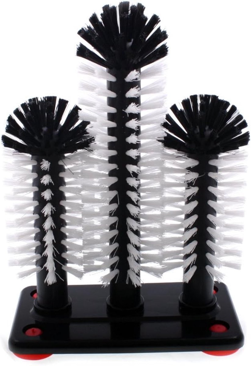 Borstels voor het reinigen van de binnenkant van de glazen 18 cm - 25 cm - 18 cm