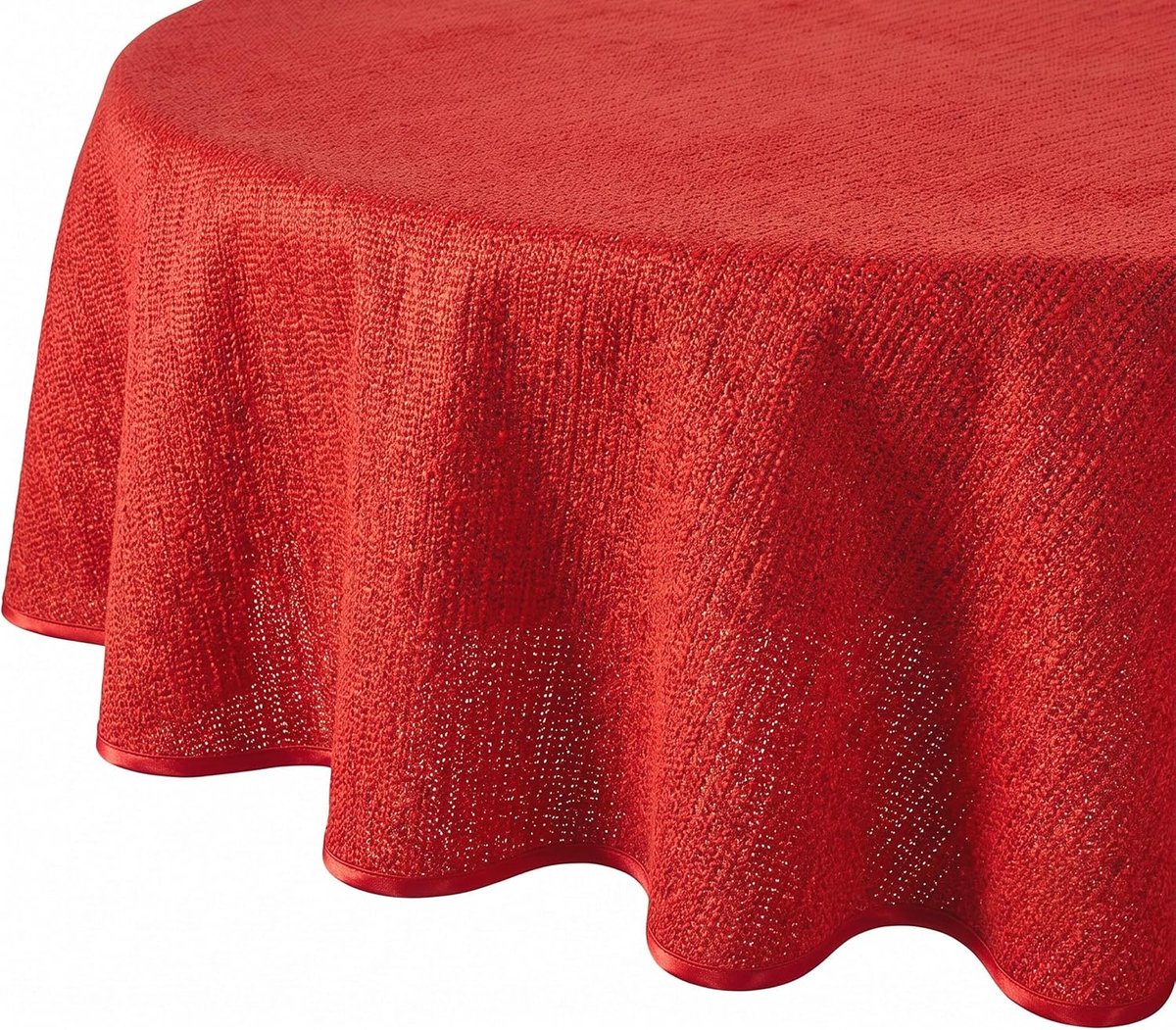 Tafelkleed voor tuintafel, zacht schuimmateriaal, antislip, weerbestendig, 4 kleuren, rond, 160 cm, rood